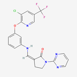 3-[(3-{[3-Chloro-5-(trifluoromethyl)-2-pyridinyl]oxy}anilino)methylene]-1-(2-pyrimidinyl)-2-pyrrolidinone