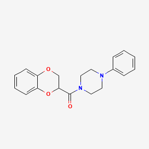 molecular formula C19H20N2O3 B2374021 2,3-二氢-1,4-苯并二氧杂环-2-基(4-苯基哌嗪基)甲苯酮 CAS No. 104099-23-2