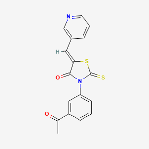 molecular formula C17H12N2O2S2 B2374029 (Z)-3-(3-乙酰苯基)-5-(吡啶-3-基亚甲基)-2-硫代噻唑烷-4-酮 CAS No. 853903-66-9