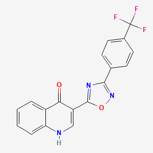 molecular formula C18H10F3N3O2 B2374032 3-(3-(4-(三氟甲基)苯基)-1,2,4-噁二唑-5-基)喹啉-4(1H)-酮 CAS No. 1081145-19-8