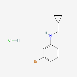 molecular formula C10H13BrClN B2374035 3-Bromo-N-(cyclopropylmethyl)aniline;hydrochloride CAS No. 2418661-43-3