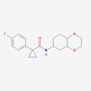 molecular formula C18H22FNO3 B2374046 1-(4-fluorophenyl)-N-(octahydrobenzo[b][1,4]dioxin-6-yl)cyclopropanecarboxamide CAS No. 1902941-73-4