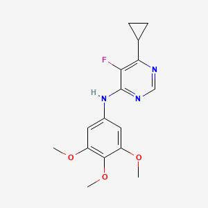 molecular formula C16H18FN3O3 B2374053 6-Cyclopropyl-5-fluoro-N-(3,4,5-trimethoxyphenyl)pyrimidin-4-amine CAS No. 2415470-80-1
