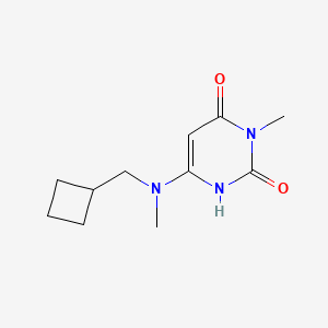 molecular formula C11H17N3O2 B2374056 6-[(Cyclobutylmethyl)(methyl)amino]-3-methyl-1,2,3,4-tetrahydropyrimidine-2,4-dione CAS No. 2167192-96-1