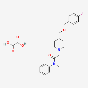 molecular formula C24H29FN2O6 B2374062 2-(4-(((4-fluorobenzyl)oxy)methyl)piperidin-1-yl)-N-methyl-N-phenylacetamide oxalate CAS No. 1396878-03-7