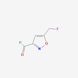 molecular formula C5H4FNO2 B2374066 5-(Fluoromethyl)-1,2-oxazole-3-carbaldehyde CAS No. 1782531-39-8