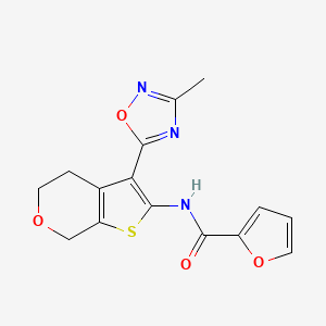 N-[3-(3-Methyl-1,2,4-oxadiazol-5-yl)-5,7-dihydro-4H-thieno[2,3-c]pyran-2-yl]furan-2-carboxamide