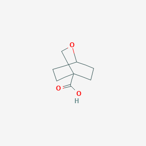 molecular formula C8H12O3 B2374077 2-Oxabicyclo[2.2.2]octan-4-carbonsäure CAS No. 2168906-49-6