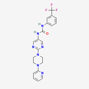 molecular formula C21H20F3N7O B2374085 1-(2-(4-(吡啶-2-基)哌嗪-1-基)嘧啶-5-基)-3-(3-(三氟甲基)苯基)脲 CAS No. 1396810-10-8