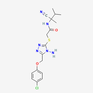 molecular formula C17H21ClN6O2S B2374089 2-({4-amino-5-[(4-chlorophenoxy)methyl]-4H-1,2,4-triazol-3-yl}sulfanyl)-N-(1-cyano-1,2-dimethylpropyl)acetamide CAS No. 877167-72-1