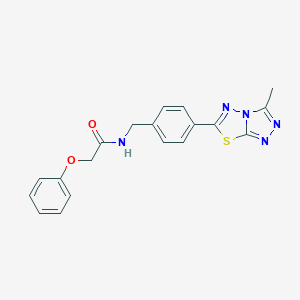 molecular formula C19H17N5O2S B237409 N-[4-(3-methyl[1,2,4]triazolo[3,4-b][1,3,4]thiadiazol-6-yl)benzyl]-2-phenoxyacetamide 