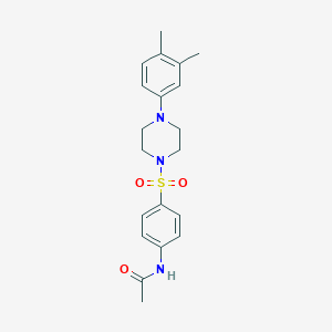 molecular formula C20H25N3O3S B2374091 Acetamide, N-[4-[4-(3,4-dimethylphenyl)piperazine-1-sulfonyl]phenyl]- CAS No. 681854-26-2