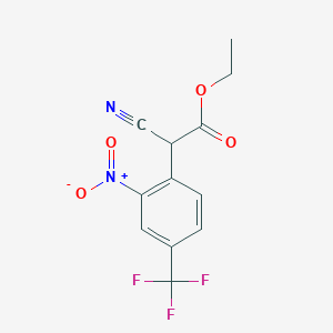 molecular formula C12H9F3N2O4 B2374097 Ethyl 2-cyano-2-[2-nitro-4-(trifluoromethyl)phenyl]acetate CAS No. 13544-04-2