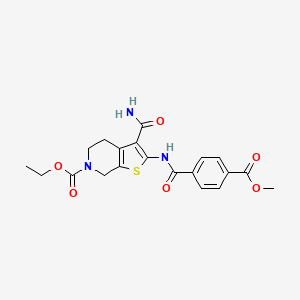 ethyl 3-carbamoyl-2-(4-(methoxycarbonyl)benzamido)-4,5-dihydrothieno[2,3-c]pyridine-6(7H)-carboxylate