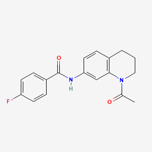 molecular formula C18H17FN2O2 B2374101 N-(1-acetyl-3,4-dihydro-2H-quinolin-7-yl)-4-fluorobenzamide CAS No. 898423-62-6