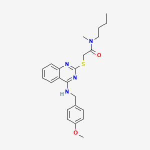 N-butyl-2-((4-((4-methoxybenzyl)amino)quinazolin-2-yl)thio)-N-methylacetamide