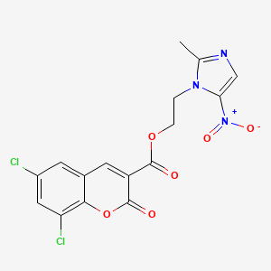 2-(2-Methyl-5-nitroimidazolyl)ethyl 6,8-dichloro-2-oxochromene-3-carboxylate