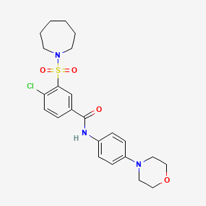 molecular formula C23H28ClN3O4S B2374120 3-(azepan-1-ylsulfonyl)-4-chloro-N-(4-morpholin-4-ylphenyl)benzamide CAS No. 803720-30-1