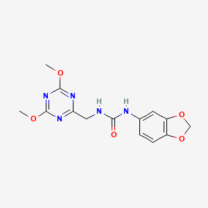 1-(Benzo[d][1,3]dioxol-5-yl)-3-((4,6-dimethoxy-1,3,5-triazin-2-yl)methyl)urea