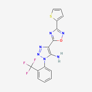 4-(3-(thiophen-2-yl)-1,2,4-oxadiazol-5-yl)-1-(2-(trifluoromethyl)phenyl)-1H-1,2,3-triazol-5-amine