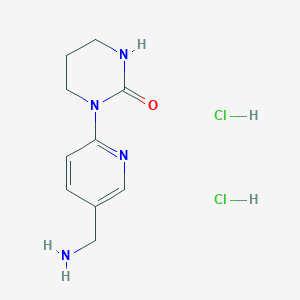 molecular formula C10H16Cl2N4O B2374130 3-[5-(氨基甲基)吡啶-2-基]-四氢嘧啶-2(1H)-酮二盐酸盐 CAS No. 1439896-62-4