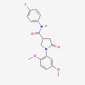 molecular formula C19H19FN2O4 B2374131 1-(2,5-dimethoxyphenyl)-N-(4-fluorophenyl)-5-oxopyrrolidine-3-carboxamide CAS No. 924966-06-3