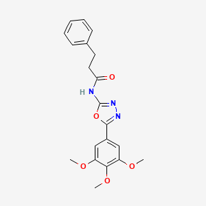 molecular formula C20H21N3O5 B2374135 3-phenyl-N-(5-(3,4,5-trimethoxyphenyl)-1,3,4-oxadiazol-2-yl)propanamide CAS No. 891122-06-8