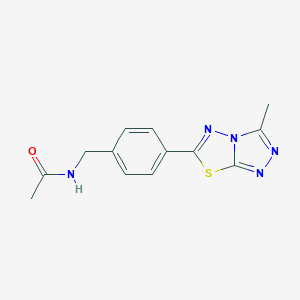 molecular formula C13H13N5OS B237414 N-[4-(3-methyl[1,2,4]triazolo[3,4-b][1,3,4]thiadiazol-6-yl)benzyl]acetamide 