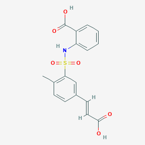 molecular formula C17H15NO6S B2374148 (E)-2-(5-(2-羧基乙烯基)-2-甲基苯磺酰胺)苯甲酸 CAS No. 327093-87-8