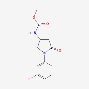molecular formula C12H13FN2O3 B2374150 Methyl (1-(3-fluorophenyl)-5-oxopyrrolidin-3-yl)carbamate CAS No. 896291-92-2