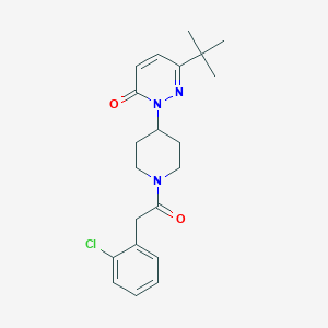 molecular formula C21H26ClN3O2 B2374157 6-Tert-butyl-2-[1-[2-(2-chlorophenyl)acetyl]piperidin-4-yl]pyridazin-3-one CAS No. 2310155-63-4