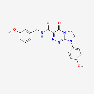molecular formula C21H21N5O4 B2374172 N-(3-methoxybenzyl)-8-(4-methoxyphenyl)-4-oxo-4,6,7,8-tetrahydroimidazo[2,1-c][1,2,4]triazine-3-carboxamide CAS No. 946280-01-9