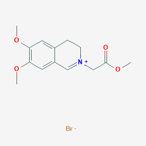 molecular formula C14H18BrNO4 B2374190 6,7-Dimethoxy-2-(2-methoxy-2-oxoethyl)-3,4-dihydroisoquinolin-2-ium bromide CAS No. 84690-25-5