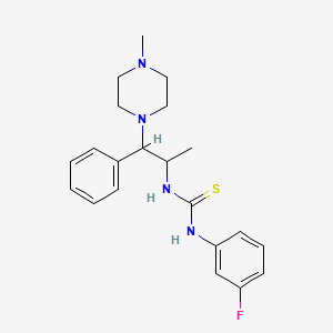 molecular formula C21H27FN4S B2374194 1-(3-氟苯基)-3-(1-(4-甲基哌嗪-1-基)-1-苯基丙-2-基)硫脲 CAS No. 868228-54-0