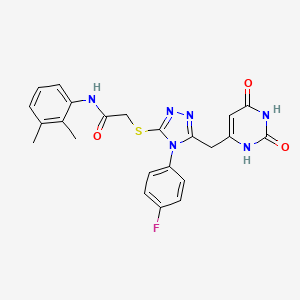 molecular formula C23H21FN6O3S B2374198 N-(2,3-二甲苯基)-2-[[5-[(2,4-二氧代-1H-嘧啶-6-基)甲基]-4-(4-氟苯基)-1,2,4-三唑-3-基]硫代]乙酰胺 CAS No. 852154-05-3