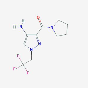 molecular formula C10H13F3N4O B2374204 3-(Pyrrolidin-1-ylcarbonyl)-1-(2,2,2-trifluoroethyl)-1H-pyrazol-4-amine CAS No. 2101198-83-6