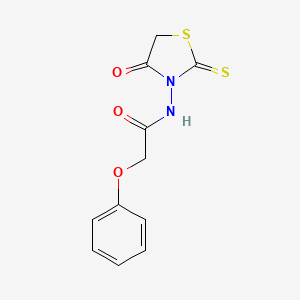 molecular formula C11H10N2O3S2 B2374228 N-(4-氧代-2-硫代亚甲基-1,3-噻唑烷-3-基)-2-苯氧基乙酰胺 CAS No. 289623-01-4