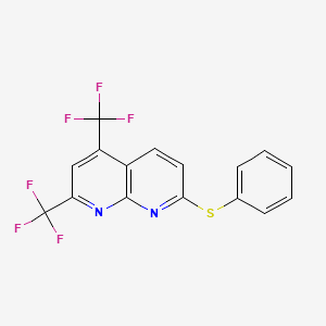 B2374237 7-(Phenylsulfanyl)-2,4-bis(trifluoromethyl)[1,8]naphthyridine CAS No. 241488-46-0