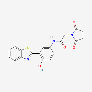 molecular formula C19H15N3O4S B2374239 N-(3-(benzo[d]thiazol-2-yl)-4-hydroxyphenyl)-2-(2,5-dioxopyrrolidin-1-yl)acetamide CAS No. 393837-52-0