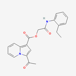 molecular formula C21H20N2O4 B2374241 2-((2-Ethylphenyl)amino)-2-oxoethyl 3-acetylindolizine-1-carboxylate CAS No. 899949-50-9