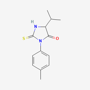 molecular formula C13H16N2OS B2374247 3-(4-Methylphenyl)-5-(propan-2-yl)-2-sulfanylideneimidazolidin-4-one CAS No. 1008997-17-8