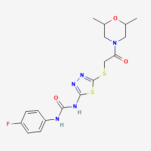 1-(5-((2-(2,6-Dimethylmorpholino)-2-oxoethyl)thio)-1,3,4-thiadiazol-2-yl)-3-(4-fluorophenyl)urea
