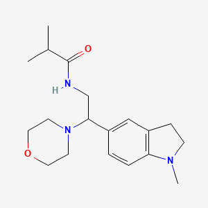 molecular formula C19H29N3O2 B2374262 N-(2-(1-methylindolin-5-yl)-2-morpholinoethyl)isobutyramide CAS No. 922088-74-2