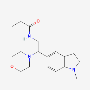 molecular formula C19H29N3O2 B2374262 N-(2-(1-甲基吲哚啉-5-基)-2-吗啉代乙基)异丁酰胺 CAS No. 922088-74-2