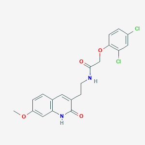 2-(2,4-dichlorophenoxy)-N-[2-(7-methoxy-2-oxo-1H-quinolin-3-yl)ethyl]acetamide