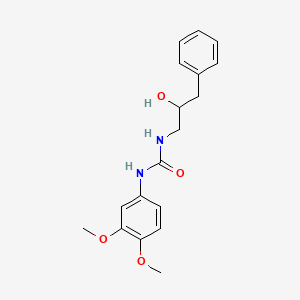 molecular formula C18H22N2O4 B2374275 1-(3,4-Dimethoxyphenyl)-3-(2-hydroxy-3-phenylpropyl)urea CAS No. 1351659-78-3