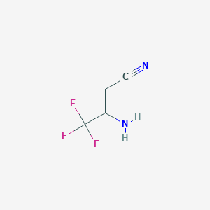 molecular formula C4H5F3N2 B2374279 3-氨基-4,4,4-三氟丁腈 CAS No. 1391333-68-8