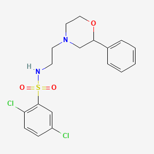 molecular formula C18H20Cl2N2O3S B2374281 2,5-dichloro-N-(2-(2-phenylmorpholino)ethyl)benzenesulfonamide CAS No. 953972-03-7