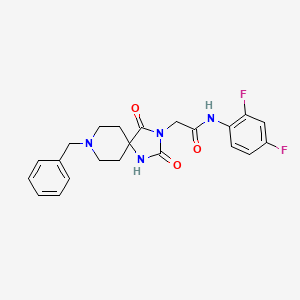 molecular formula C22H22F2N4O3 B2374289 2-(8-benzyl-2,4-dioxo-1,3,8-triazaspiro[4.5]decan-3-yl)-N-(2,4-difluorophenyl)acetamide CAS No. 942006-20-4
