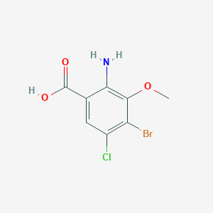 molecular formula C8H7BrClNO3 B2374296 2-氨基-4-溴-5-氯-3-甲氧基苯甲酸 CAS No. 1446408-04-3